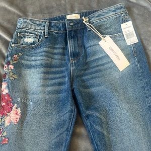 Driftwood Audrey high rise floral embroidered jeans